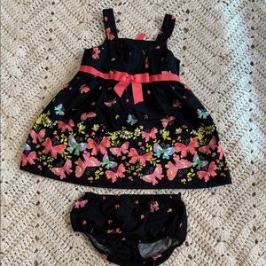 Jessica Ann Black Dress with Pink and Multicolor Butterflies